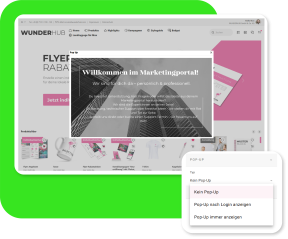 Pop-ups im WUNDERHUB-Portal