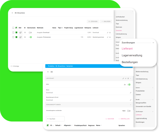 Variantenspezifische Lieferantenzuweisung